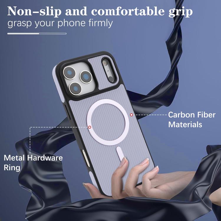 For iPhone 17 Pro Max Kalebol Carbon Fiber MagSafe Phone Case(Purple) by Kalebol