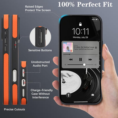 For iPhone 17 Pro Kalebol Carbon Fiber MagSafe Phone Case(Orange) by Kalebol