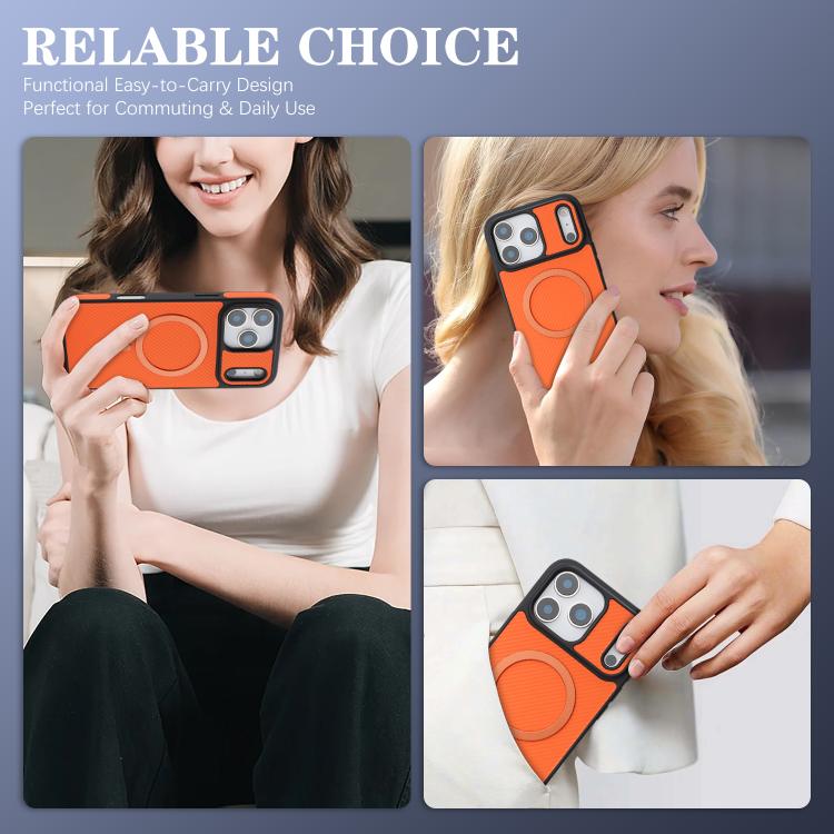 For iPhone 17 Pro Kalebol Carbon Fiber MagSafe Phone Case(Orange) by Kalebol