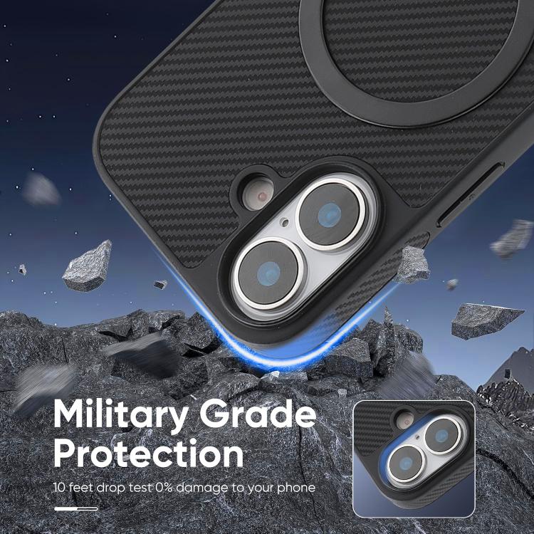 For iPhone 17 Kalebol Carbon Fiber MagSafe Phone Case(Black) by Kalebol
