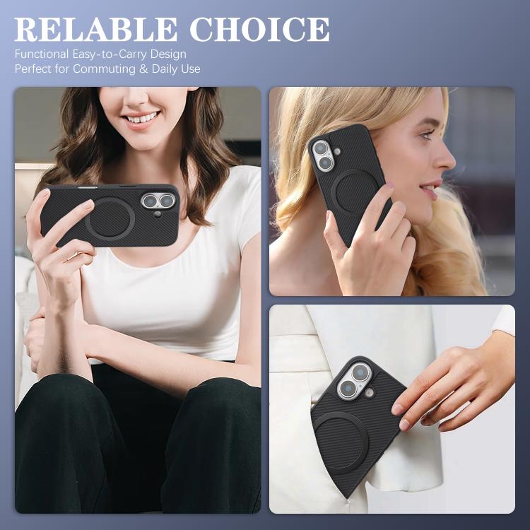 For iPhone 17 Kalebol Carbon Fiber MagSafe Phone Case(Black) by Kalebol