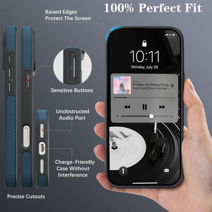 For iPhone 17 Kalebol Carbon Fiber MagSafe Phone Case(Blue) by Kalebol