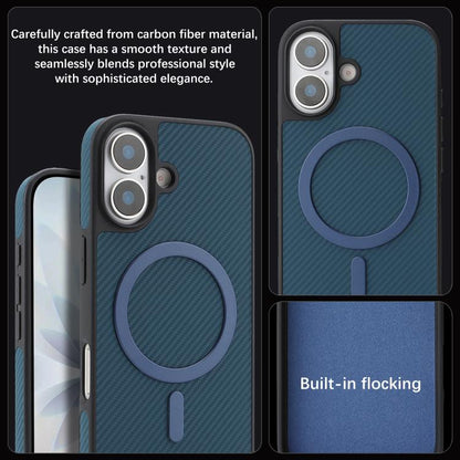For iPhone 17 Kalebol Carbon Fiber MagSafe Phone Case(Blue) by Kalebol