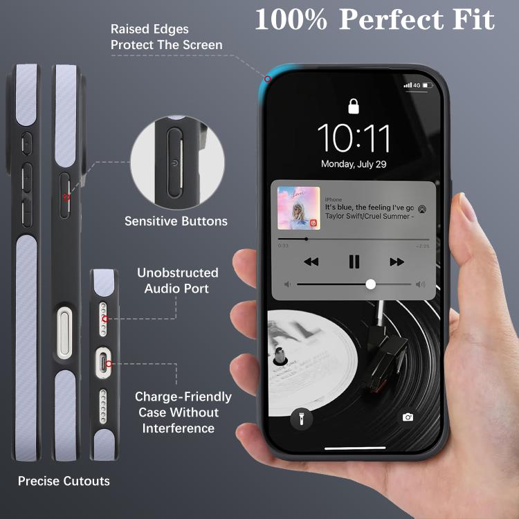 For iPhone 17 Kalebol Carbon Fiber MagSafe Phone Case(Purple) by Kalebol