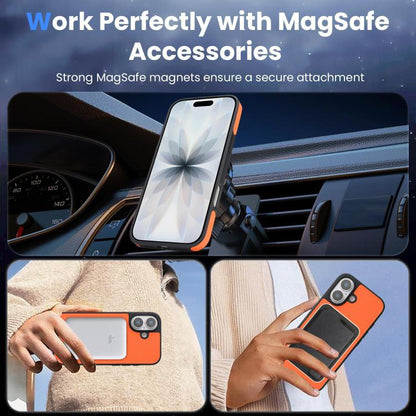 For iPhone 17 Kalebol Carbon Fiber MagSafe Phone Case(Orange) by Kalebol