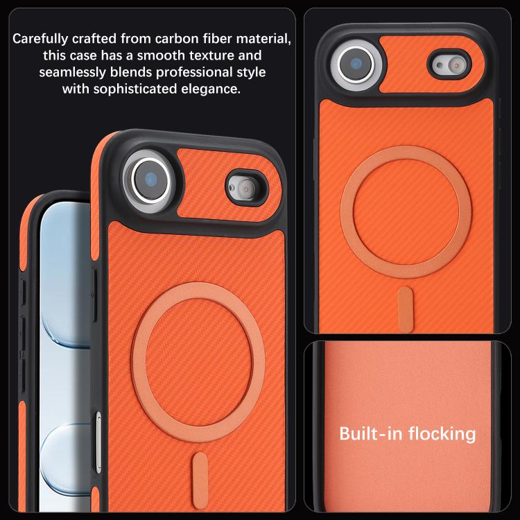 For iPhone Air Kalebol Carbon Fiber MagSafe Phone Case(Orange) by Kalebol