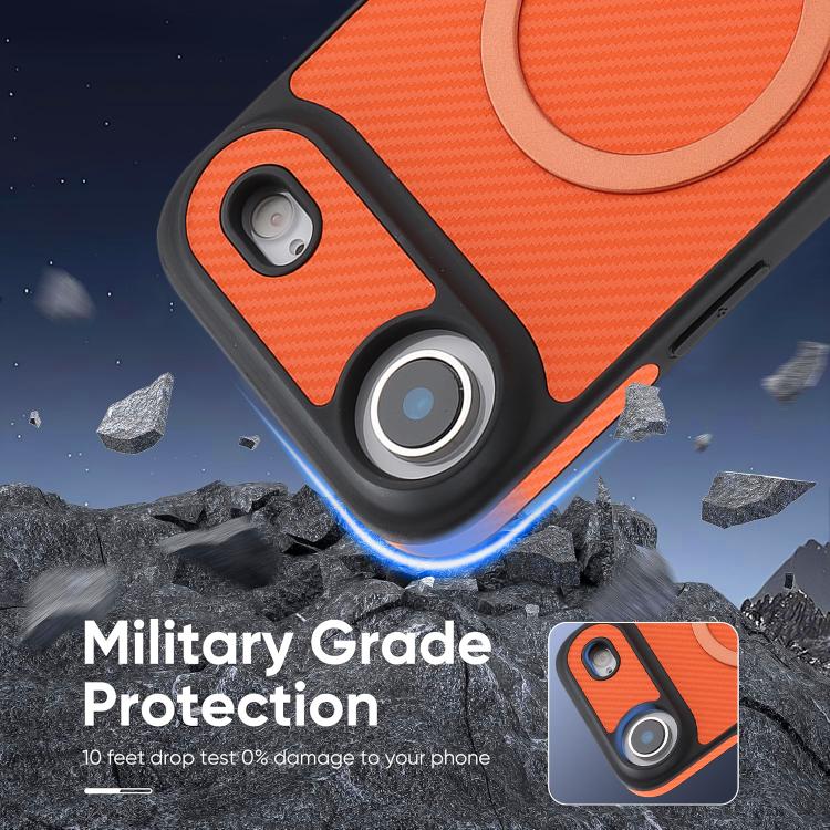 For iPhone Air Kalebol Carbon Fiber MagSafe Phone Case(Orange) by Kalebol