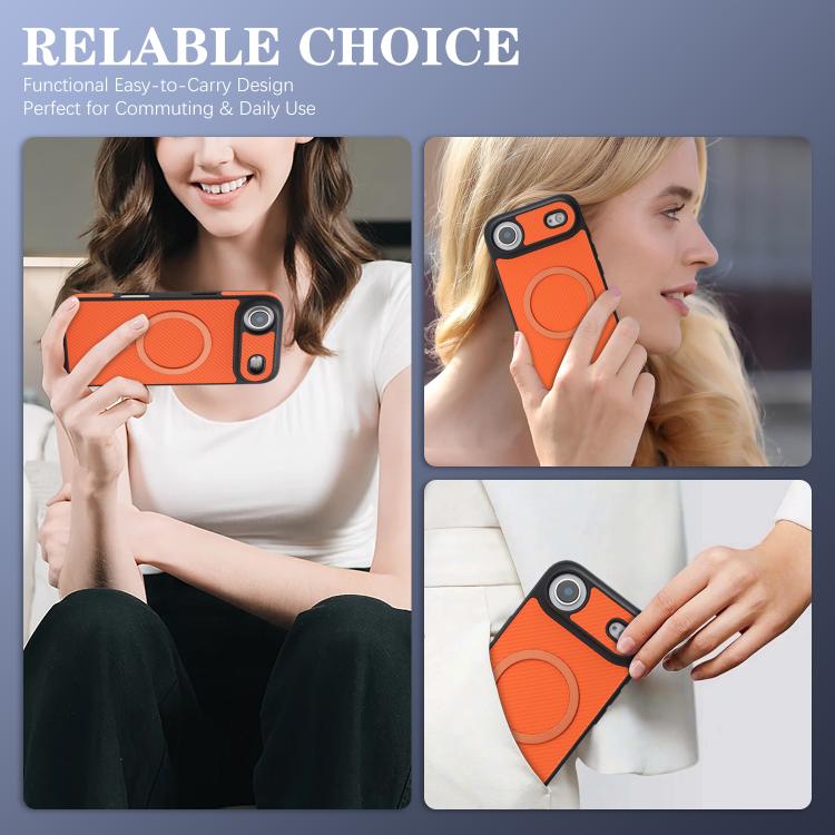 For iPhone Air Kalebol Carbon Fiber MagSafe Phone Case(Orange) by Kalebol