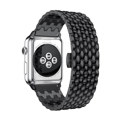Dragon Grain Solid Stainless Steel Wrist Strap Watch Band for Apple Watch Series 3 & 2 & 1 42mm(Black) by bashfashion
