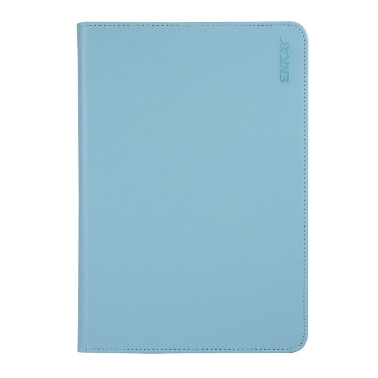 ENKAY 360 Degree Rotation Lichi Texture Leather Case with Holder for HUAWEI MediaPad M6 10.8 2019(Light Blue) by ENKAY