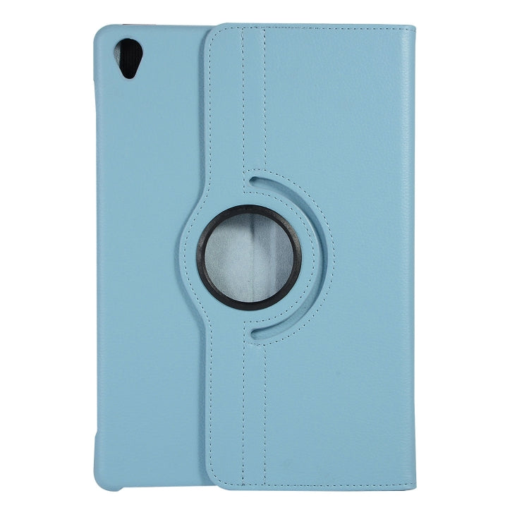ENKAY 360 Degree Rotation Lichi Texture Leather Case with Holder for HUAWEI MediaPad M6 10.8 2019(Light Blue) by ENKAY