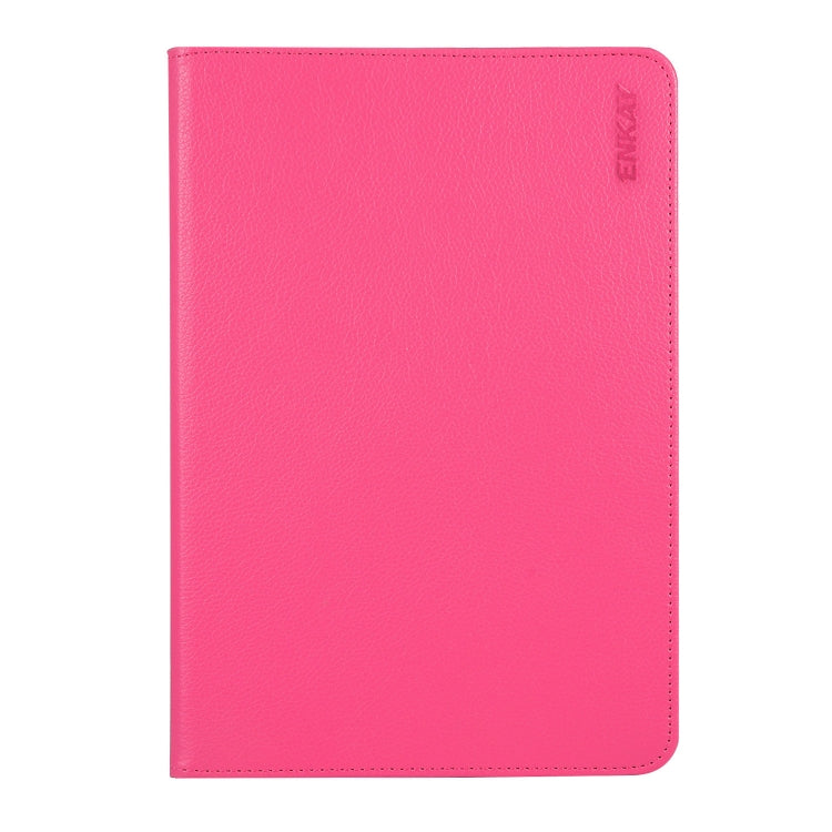 ENKAY 360 Degree Rotation Lichi Texture Leather Case with Holder for HUAWEI MediaPad M6 10.8 2019(Rose) by ENKAY