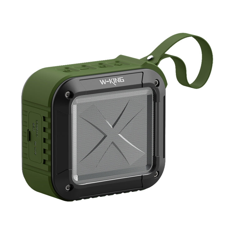 W-KING S7 Mini Wireless Waterproof Loudspeaker With TF/FM/AUX/NFC Bluetooth Bike Speaker(Army Green) by W-KING