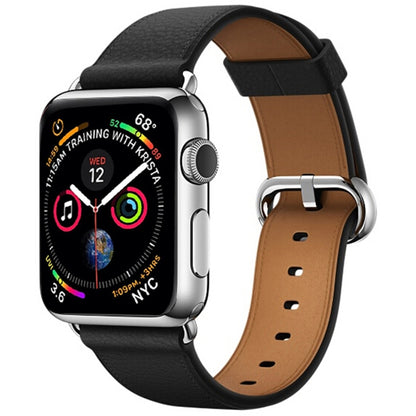 Classic Button Leather Wrist Strap Watch Band for Apple Watch Series 3 & 2 & 1 38mm(Black) by bashfashion