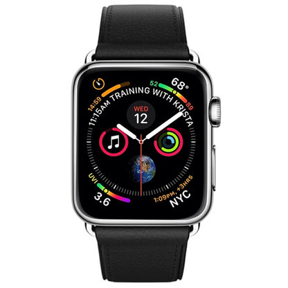 Classic Button Leather Wrist Strap Watch Band for Apple Watch Series 3 & 2 & 1 38mm(Black) by bashfashion