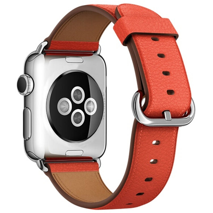 Classic Button Leather Wrist Strap Watch Band for Apple Watch Series 3 & 2 & 1 38mm(Orange) by bashfashion