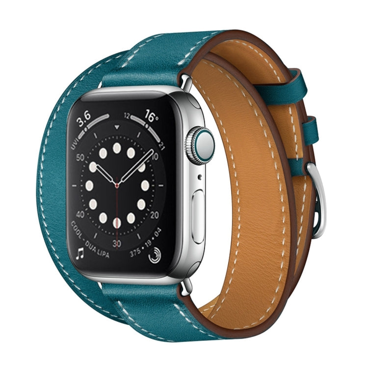 For Apple Watch 3 / 2 / 1 Generation 42mm Universal Leather Double-Loop Watch Band(blue) by bashfashion