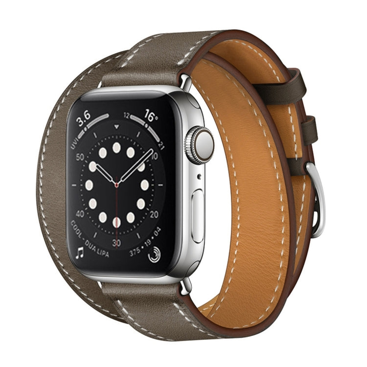 For Apple Watch 3 / 2 / 1 Generation 38mm Universal Leather Double-loop Watch Band(gray) by bashfashion