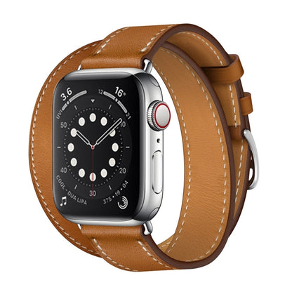 For Apple Watch 3 / 2 / 1 Generation 38mm Universal Leather Double-loop Watch Band(brown) by bashfashion