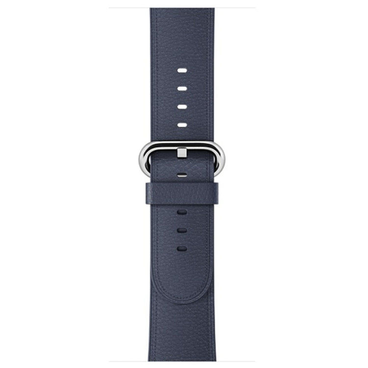 Classic Button Leather Wrist Strap Watch Band for Apple Watch Series 3 & 2 & 1 42mm(Midnight Blue) by bashfashion
