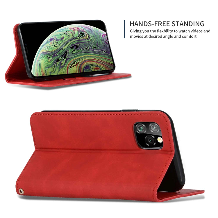 For iPhone 11 Pro Retro Skin Feel Business Magnetic Horizontal Flip Leather Case(Red) by bashfashion