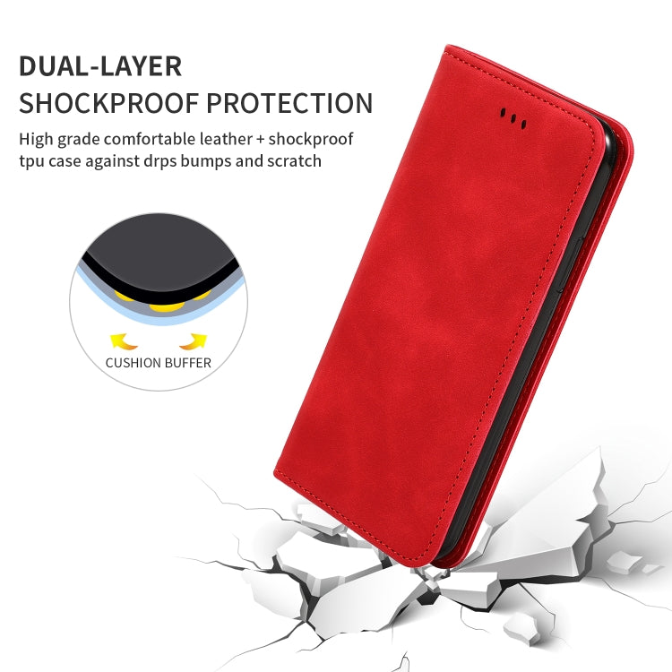 For iPhone 11 Pro Retro Skin Feel Business Magnetic Horizontal Flip Leather Case(Red) by bashfashion