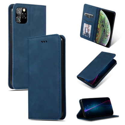 For iPhone 11 Pro Retro Skin Feel Business Magnetic Horizontal Flip Leather Case(Navy Blue) by bashfashion