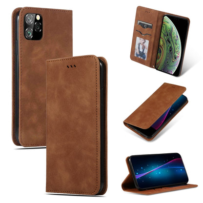 For iPhone 11 Pro Retro Skin Feel Business Magnetic Horizontal Flip Leather Case(Brown) by bashfashion