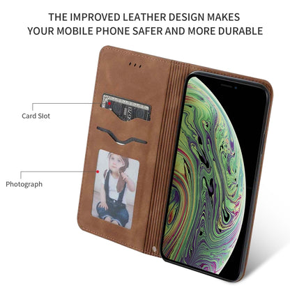 For iPhone 11 Pro Retro Skin Feel Business Magnetic Horizontal Flip Leather Case(Brown) by bashfashion