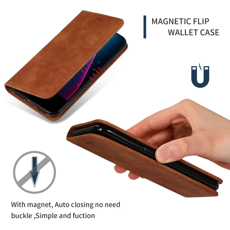 For iPhone 11 Pro Retro Skin Feel Business Magnetic Horizontal Flip Leather Case(Brown) by bashfashion