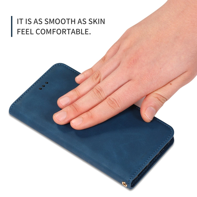 For iPhone 11 Retro Skin Feel Business Magnetic Horizontal Flip Leather Case (Navy Blue) by bashfashion