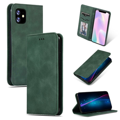 For iPhone 11 Retro Skin Feel Business Magnetic Horizontal Flip Leather Case (Army Green) by bashfashion