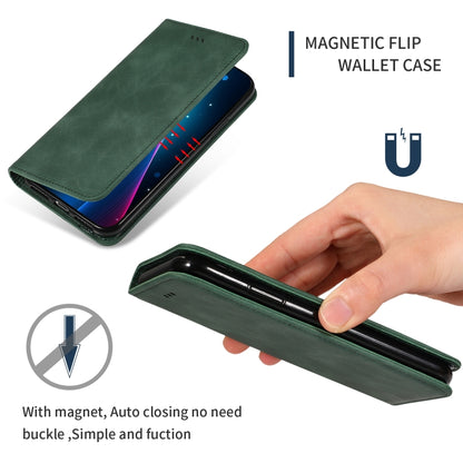 For iPhone 11 Retro Skin Feel Business Magnetic Horizontal Flip Leather Case (Army Green) by bashfashion