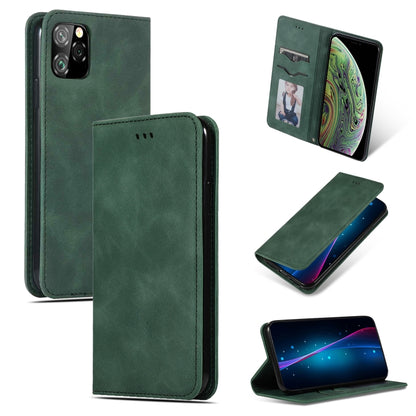 For iPhone 11 Pro Max Retro Skin Feel Business Magnetic Horizontal Flip Leather Case (Army Green) by bashfashion