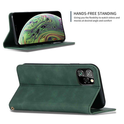 For iPhone 11 Pro Max Retro Skin Feel Business Magnetic Horizontal Flip Leather Case (Army Green) by bashfashion