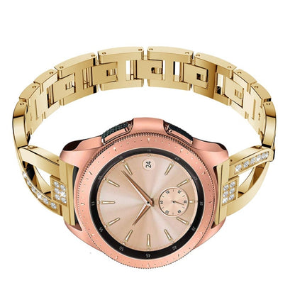 For Samsung GearS3 / Ticwatch Pro / HUAWEI GT Universal 22mm Metal Diamond Strap(gold) by bashfashion