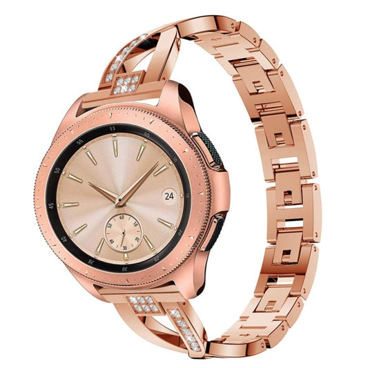 For Samsung GearS3 / Ticwatch Pro / HUAWEI GT Universal 22mm Metal Diamond Strap(Rose gold) by bashfashion