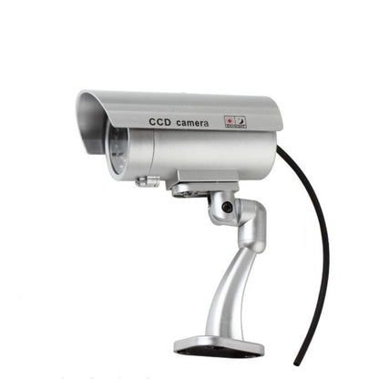 IP66 Waterproof Dummy CCTV Camera With Flashing LED For Realistic Looking for Security Alarm(Silver) by bashfashion