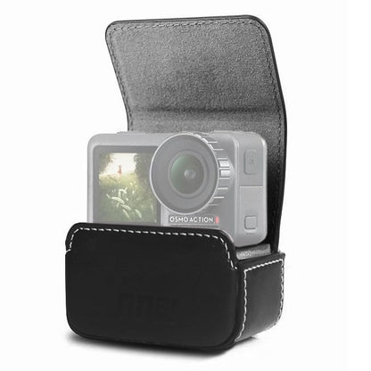 Waterproof Mini Leather Case Storage Carrying Box for DJI OSMO Action / GoPro / SJCAM / Xiaomi Mi Jia(Black) by bashfashion
