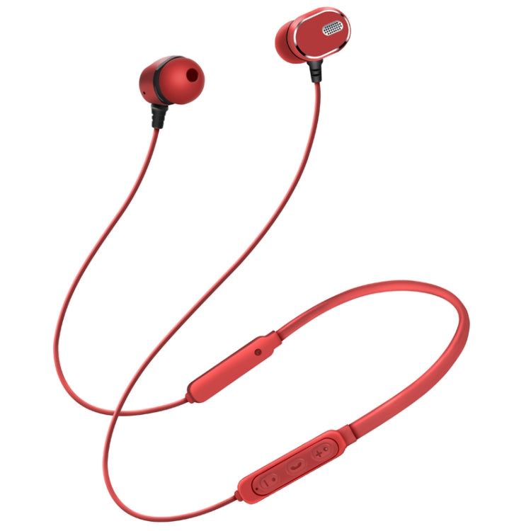 DM-22 Magnetic Bluetooth Earphone DM-22 Neckband Sport headset with Mic Wireless Handsfree Earphoness(Red) by bashfashion