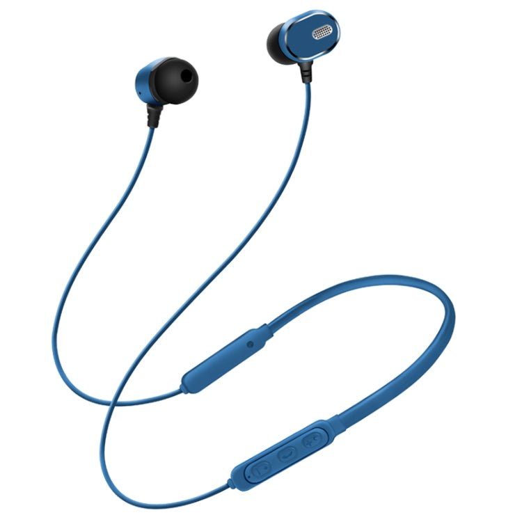 DM-22 Magnetic Bluetooth Earphone DM-22 Neckband Sport headset with Mic Wireless Handsfree Earphoness(Blue) by bashfashion