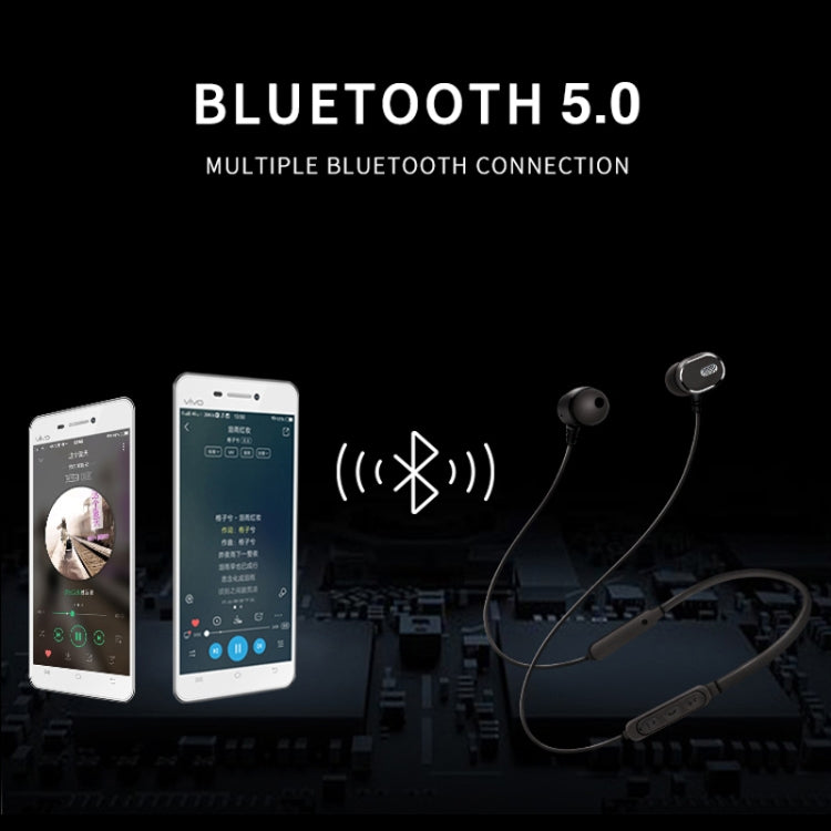 DM-22 Magnetic Bluetooth Earphone DM-22 Neckband Sport headset with Mic Wireless Handsfree Earphoness(Blue) by bashfashion