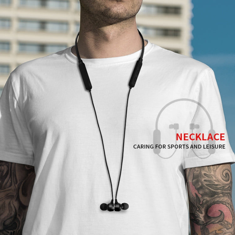 DM-22 Magnetic Bluetooth Earphone DM-22 Neckband Sport headset with Mic Wireless Handsfree Earphoness(White) by bashfashion