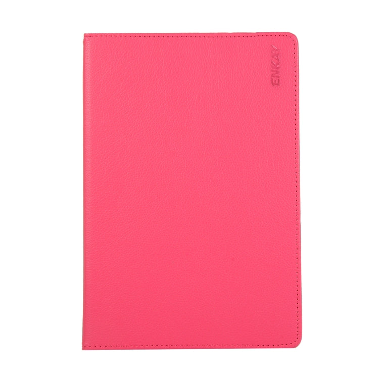 ENKAY 360 Degree Rotation Lichi Texture Leather Case with Holder for Samsung Galaxy Tab S6 10.5 T860 / T865(Rose Red) by ENKAY