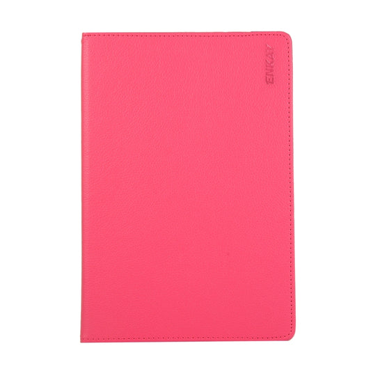 ENKAY 360 Degree Rotation Lichi Texture Leather Case with Holder for Samsung Galaxy Tab S6 10.5 T860 / T865(Rose Red) by ENKAY