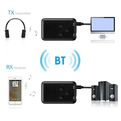 JDEX-TX10 Wireless 2-in-1 3.5mm Bluetooth 4.2 Audio Receiver And Transmitter Adapter by bashfashion