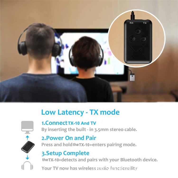 JDEX-TX10 Wireless 2-in-1 3.5mm Bluetooth 4.2 Audio Receiver And Transmitter Adapter by bashfashion
