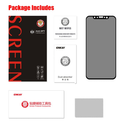 For iPhone 11 / XR Pro / XS / X ENKAY Hat-Prince 0.26mm 9H 2.5D Privacy Anti-glare Full Screen Tempered Glass Film by ENKAY