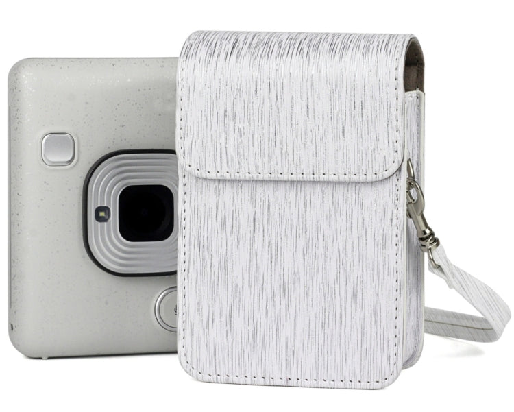 Richwell Brushed Camera Case PU Leather Case for Fujifilm Instax Mini Liplay Instant Camera(White) by Richwell