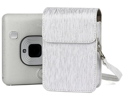 Richwell Brushed Camera Case PU Leather Case for Fujifilm Instax Mini Liplay Instant Camera(White) by Richwell
